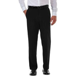 Haggar Men's black pants 36x29 Cool 18 Pro Classic Fit Flat Front Casual Pant Re